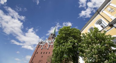 Troitskaya Kulesi (Trinity Kulesi). Moskova Kremlin, Rusya (gün içinde).