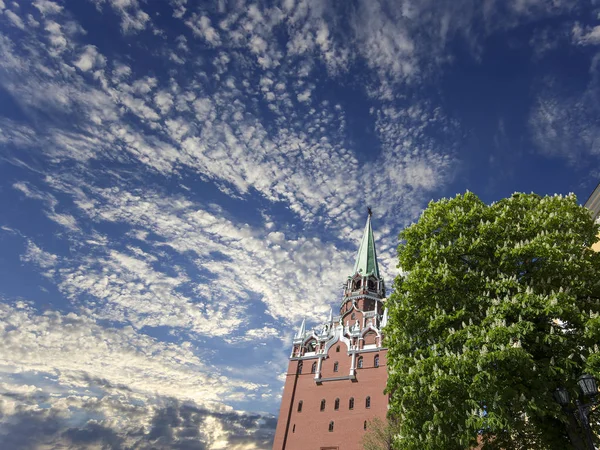 Troitskaya Πύργος Πύργος Της Αγίας Τριάδας Εσωτερικό Του Κρεμλίνου Μόσχας — Φωτογραφία Αρχείου