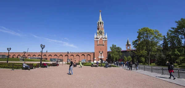 Moscú Rusia Mayo 2018 Torre Spasskaya Moscú Kremlin Rusia Día —  Fotos de Stock