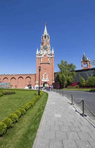 Μόσχα Ρωσία Μαΐου 2018 Spasskaya Πύργο Κρεμλίνο Μόσχας Ρωσία Ημέρα — Φωτογραφία Αρχείου