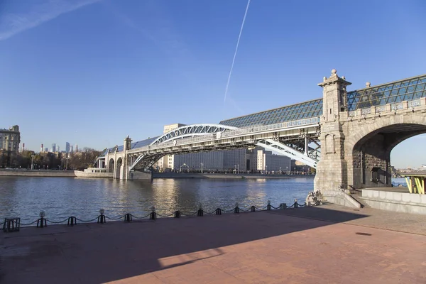 Blick Auf Die Puschkinski Brücke Und Den Fluss Moskva Moskau — Stockfoto