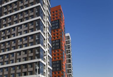 Çok katlı bina altında inşaat (yeni konut kompleksi), Moskova, Rusya Federasyonu 