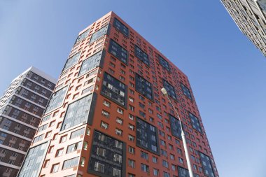 Çok katlı bina altında inşaat (yeni konut kompleksi), Moskova, Rusya Federasyonu 