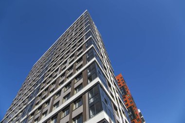 Çok katlı bina altında inşaat (yeni konut kompleksi), Moskova, Rusya Federasyonu 