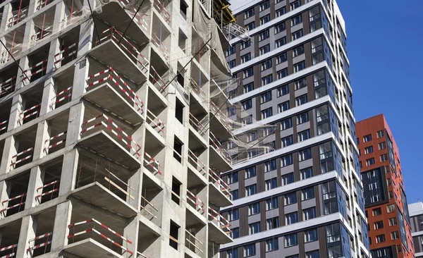 Mehrstöckiges Gebäude Bau Neuer Wohnkomplex Moskau Russland — Stockfoto