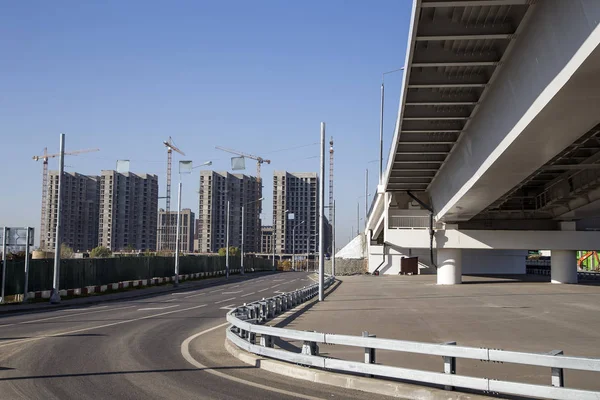 Edifício Vários Andares Construção Novo Complexo Residencial Moscovo Rússia — Fotografia de Stock