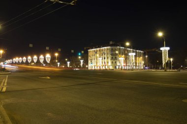 Stone Bridge yakınındaki Kremlin (gece) - Moskova, Rusya'nın en popüler görünümü 