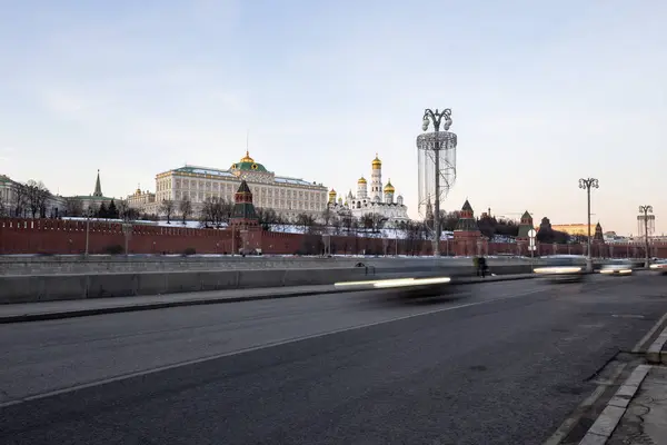 Arqueamento Rio Moskow Moskva Perto Kremlin Noite Vista Mais Popular — Fotografia de Stock