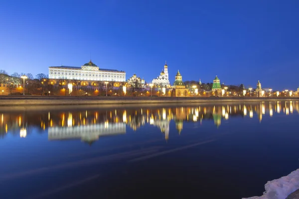 Vue Sur Moskva Kremlin Nuit Moscou Russie Vue Populaire Moscou — Photo