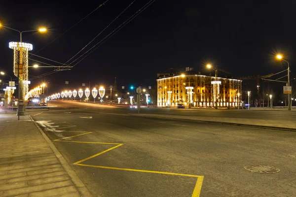 Steinbrücke Der Nähe Von Kremlin Bei Nacht Die Beliebteste Ansicht — Stockfoto