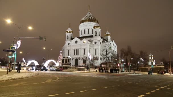 Moskou Rusland Januari 2019 Nieuwjaars Vakantie Kerstdecoratie Moskou Bij Nacht — Stockvideo