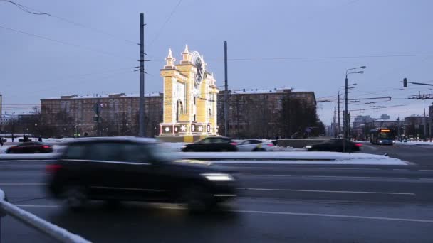 Vernadskogo Prospekt Teki Büyük Moskova Sirki Nin Yakınındaki Moskova Noel — Stok video