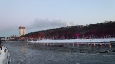 Christmas (yeni yıl tatilleri) dekorasyon (gece), Moskova'da Rusya--Andreevskaya (Andreevsky) dolgu