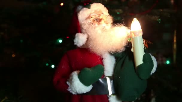 Santa Claus Candle Christmas Tree — Stock Video