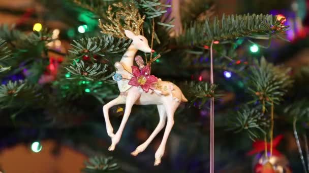 Bel Arbre Noël Avec Des Jouets Décoratifs Chritmas — Video