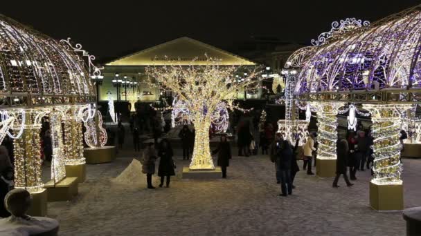 Moscow Russia January 2019 Natal Hari Libur Tahun Baru Dekorasi — Stok Video