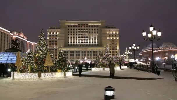 Moscow Rússia Janeiro 2019 Decoração Natal Feriados Ano Novo Moscou — Vídeo de Stock