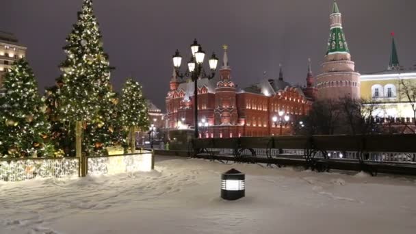 Moscú Rusia Enero 2019 Decoración Navidad Festivos Año Nuevo Moscú — Vídeo de stock