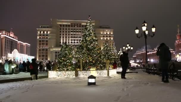 Moscow Rússia Janeiro 2019 Decoração Natal Feriados Ano Novo Moscou — Vídeo de Stock