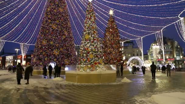 Moscú Rusia Enero 2019 Navidad Festivos Año Nuevo Decoración Moscú — Vídeos de Stock