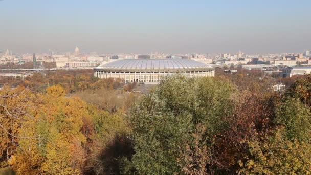 Uitzicht Centrale Moscow Mussenheuvels Vorobyovy Gory Observatie Bekijken Platform Een — Stockvideo