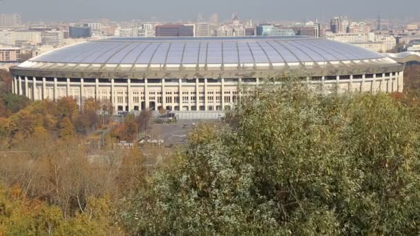 Moskau Russland Oktober 2018 Blick Auf Das Luschniki Stadion Von — Stockvideo