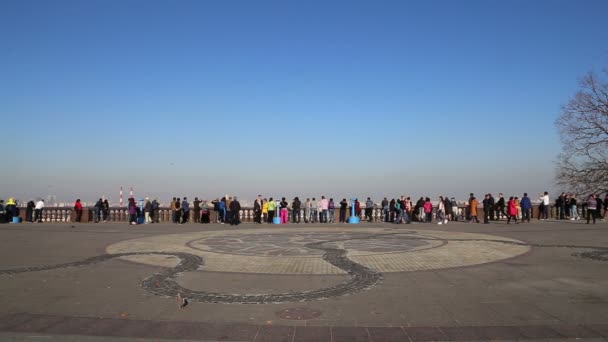 Moskou Oktober 2018 Mussenheuvels Vorobyovy Gory Observatie Bekijken Platform Een — Stockvideo