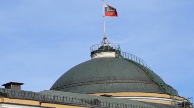 Moskova--başkanlık standart, Kremlin üzerinde Rusya Başkanı sembolü Rusya'da Başkan köşkü üzerinde Rus bayrağı 