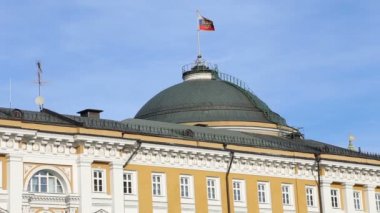 Moskova--başkanlık standart, Kremlin üzerinde Rusya Başkanı sembolü Rusya'da Başkan köşkü üzerinde Rus bayrağı 