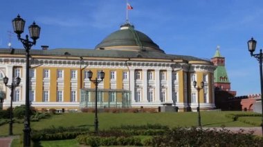 Moskova--başkanlık standart, Kremlin üzerinde Rusya Başkanı sembolü Rusya'da Başkan köşkü üzerinde Rus bayrağı 