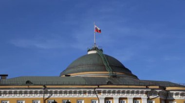 Moskova--başkanlık standart, Kremlin üzerinde Rusya Başkanı sembolü Rusya'da Başkan köşkü üzerinde Rus bayrağı 