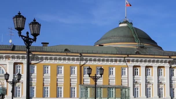 Russische Flagge Über Der Residenz Des Russischen Präsidenten Moskau Präsidentenstandarte — Stockvideo