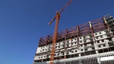 Çok katlı bina altında inşaat (yeni konut kompleksi), Moskova, Rusya Federasyonu  
