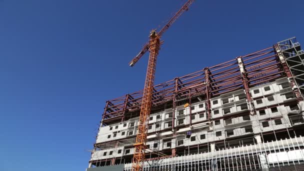 Edificio Varios Pisos Construcción Nuevo Complejo Residencial Moscú Rusia — Vídeos de Stock