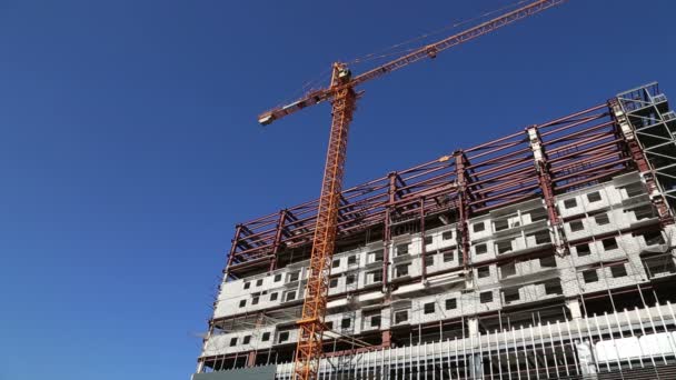 Edificio Varios Pisos Construcción Nuevo Complejo Residencial Moscú Rusia — Vídeos de Stock