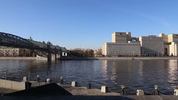 Moscú Rusia Noviembre 2018 Edificio Principal Del Ministerio Defensa Federación — Vídeos de Stock