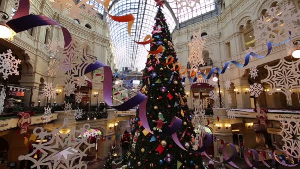 Ιανουαρίου 2019 Μόσχα Ρωσία Εσωτερικό Κεντρικό Κατάστημα Universal Κόμμι Χριστούγεννα — Αρχείο Βίντεο