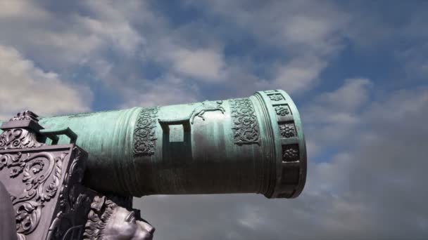 Tsar Cannon Moscow Kremlin Russia Large Metres Long Cannon Display — Stock Video
