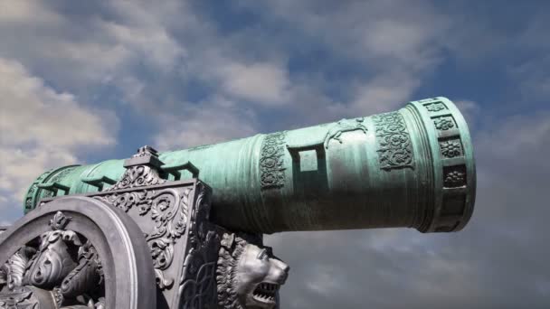 Tsar Cannon Moscow Kremlin Russia Large Metres Long Cannon Display — Stock Video