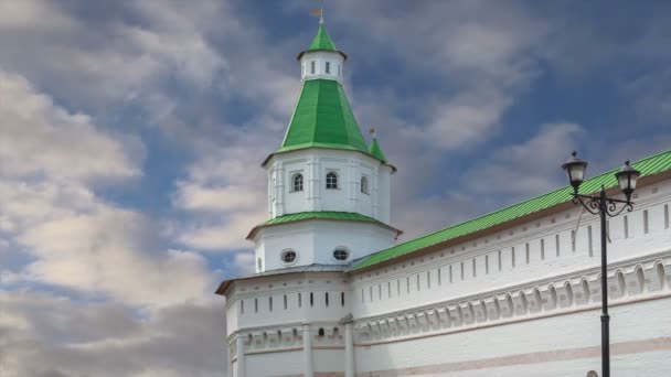 Diriliş Monastery Voskresensky Monastery Novoiyerusalimsky Monastery New Jerusalem Monastery Gökyüzüne — Stok video