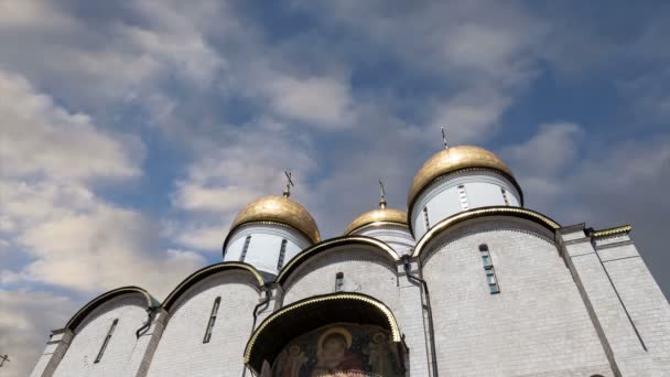 聖母被昇天大聖堂 生神女就寝 Sobor ウスペン スキー聖堂 モスクワ クレムリン ロシア 日の内側 — ストック動画