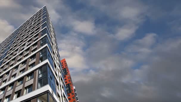 Immeuble Plusieurs Étages Construction Nouveau Complexe Résidentiel Contre Ciel Moscou — Video