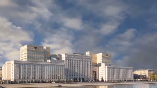 Das Hauptgebäude Der Verteidigungsinistik Der Russischen Föderation Minoboron Ist Das — Stockvideo