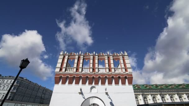 Torre Kutafya Contra Cielo Dentro Del Kremlin Moscú Rusia Día — Vídeos de Stock