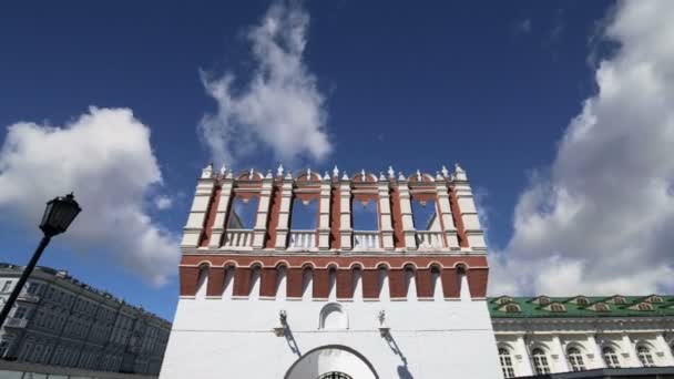 Kutafya Torre Contro Cielo All Interno Del Cremlino Mosca Russia — Video Stock