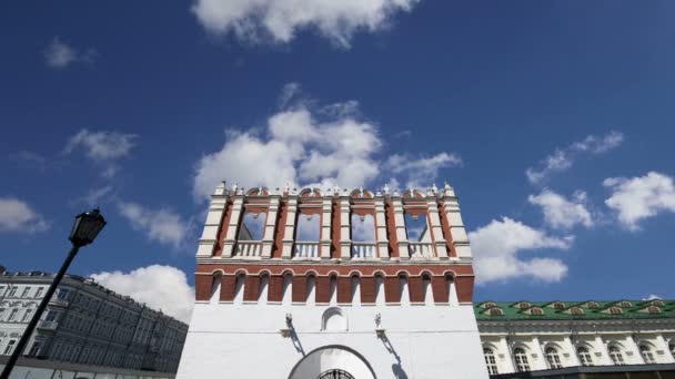 Kutafya Torre Contro Cielo All Interno Del Cremlino Mosca Russia — Video Stock