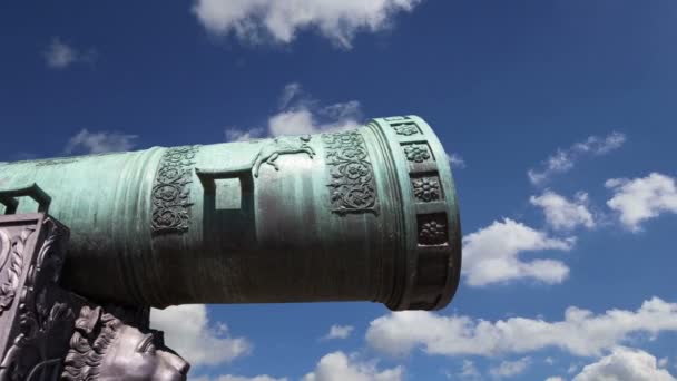 Tsar Cannon Sky Moscow Kremlin Russia Large Metres Long Cannon — Stock Video