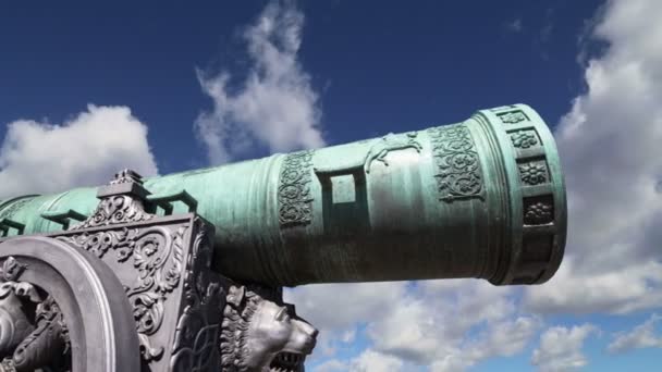 Tsar Cannon Sky Moscow Kremlin Russia Large Metres Long Cannon — Stock Video