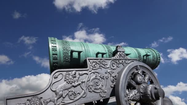 Tsar Kanonen Mot Himlen Kreml Ryssland Stor Meter Lång Kanon — Stockvideo
