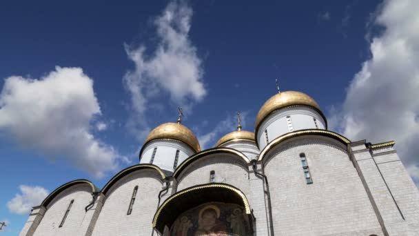 Assumption Katedralen Domkyrka Dormition Uspensky Sobor Mot Himlen Insidan Moskva — Stockvideo